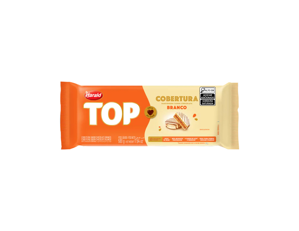 CHOCOLATE BRANCO TOP HARALD 500 G (CX 10 UN)